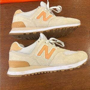 New Balance Women’s Cream and Orange Sneakers